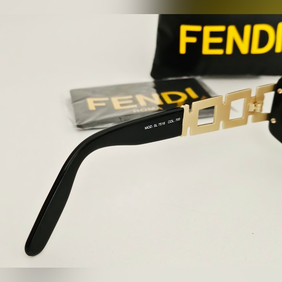 Fendi Black Chain-link Zucca FF Sunglasses main image 5